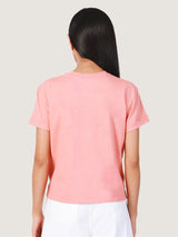 เสื้อยืดแขนสั้นผู้หญิง คอลเลคชั่น EVERYDAY WITH WRANGLER RELAXED FIT สีชมพู-ส้ม