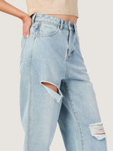 LOOSE FIT EVERYDAY WITH WRANGLER COLLECTION HIGH RISE RELAXED WOMEN'S JEANS LIGHT INDIGO