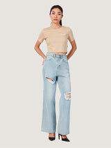 LOOSE FIT EVERYDAY WITH WRANGLER COLLECTION HIGH RISE RELAXED WOMEN'S JEANS LIGHT INDIGO