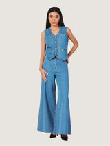 WIDE LEG FIT EVERYDAY WITH WRANGLER COLLECTION MID RISE WOMEN'S JEANS LIGHT INDIGO