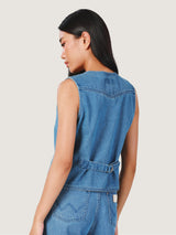 เสื้อกั๊กผู้หญิง คอลเลคชั่น EVERYDAY WITH WRANGLER สียีนส์อ่อน