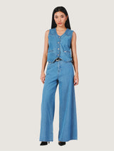 เสื้อกั๊กผู้หญิง คอลเลคชั่น EVERYDAY WITH WRANGLER สียีนส์อ่อน