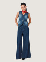 เสื้อกั๊กผู้หญิง คอลเลคชั่น EVERYDAY WITH WRANGLER สียีนส์เข้ม