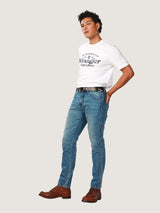 TEXAS TAPER FIT EVERYDAY WITH WRANGLER COLLECTION MID RISE REGULAR MEN'S JEANS LIGHT INDIGO