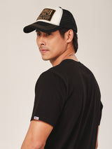 เสื้อยืดแขนสั้นผู้ชาย ทรงตรง สีดำ