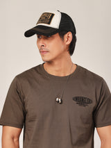 เสื้อยืดแขนสั้นผู้ชาย ทรงตรง สีน้ำตาล