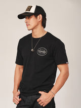 เสื้อยืดแขนสั้นผู้ชาย ทรงตรง สีดำ