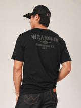 เสื้อยืดแขนสั้นผู้ชาย ทรงตรง สีดำ