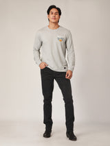REGULAR FIT MEN'S LONG SLEEVE T-SHIRT GREY