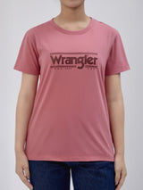 เสื้อยืดแขนสั้นผู้หญิง ทรงตรง สีชมพู