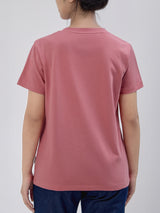 เสื้อยืดแขนสั้นผู้หญิง ทรงตรง สีชมพู