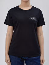 REGULAR FIT WOMEN'S SHORT SLEEVE T-SHIRT BLACK