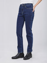 กางเกงยีนส์ผู้หญิง SLIM FIT เอวกลาง ทรงเข้ารูป สียีนส์กลาง