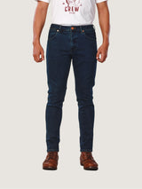 กางเกงยีนส์ผู้ชาย คอลเลคชั่น EVERYDAY WITH WRANGLER LARSTON FIT เอวต่ำ ทรงเข้ารูป สียีนส์กลาง