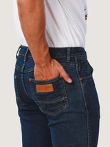 กางเกงยีนส์ผู้ชาย คอลเลคชั่น EVERYDAY WITH WRANGLER LARSTON FIT เอวต่ำ ทรงเข้ารูป สียีนส์กลาง