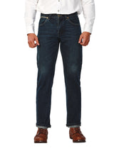 กางเกงยีนส์(ริมทอง)ผู้ชาย คอลเลคชั่น EVERYDAY WITH WRANGLER 13MWZ FIT เอวกลาง ทรงตรง สียีนส์เข้ม