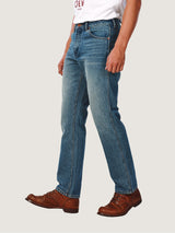 กางเกงยีนส์ผู้ชาย คอลเลคชั่น EVERYDAY WITH WRANGLER 13MWZ FIT เอวกลาง ทรงตรง สียีนส์อ่อน