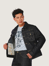 REGULAR FIT EVERYDAY WITH WRANGLER COLLECTION MEN'S DENIM JACKET (GOLD SELVEDGE) RAW DENIM