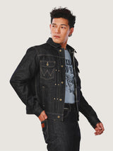 REGULAR FIT EVERYDAY WITH WRANGLER COLLECTION MEN'S DENIM JACKET (GOLD SELVEDGE) RAW DENIM