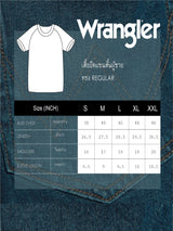 เสื้อยืดแขนสั้นผู้ชาย คอลเลคชั่น EVERYDAY WITH WRANGLER ทรงตรง สีฟ้า