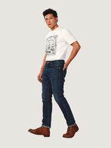 กางเกงยีนส์ผู้ชาย คอลเลคชั่น EVERYDAY WITH WRANGLER GREENSBORO FIT เอวกลาง ทรงตรง สียีนส์กลาง