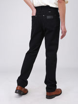 กางเกงยีนส์ผู้ชาย MWZ FIT เอวกลาง ทรงตรง สีดำ
