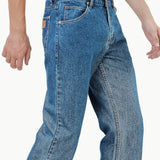 กางเกงยีนส์ผู้ชาย MWZ FIT เอวกลาง ทรงตรง สียีนส์