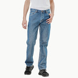 กางเกงยีนส์ผู้ชาย MWZ FIT เอวกลาง ทรงตรง สียีนส์