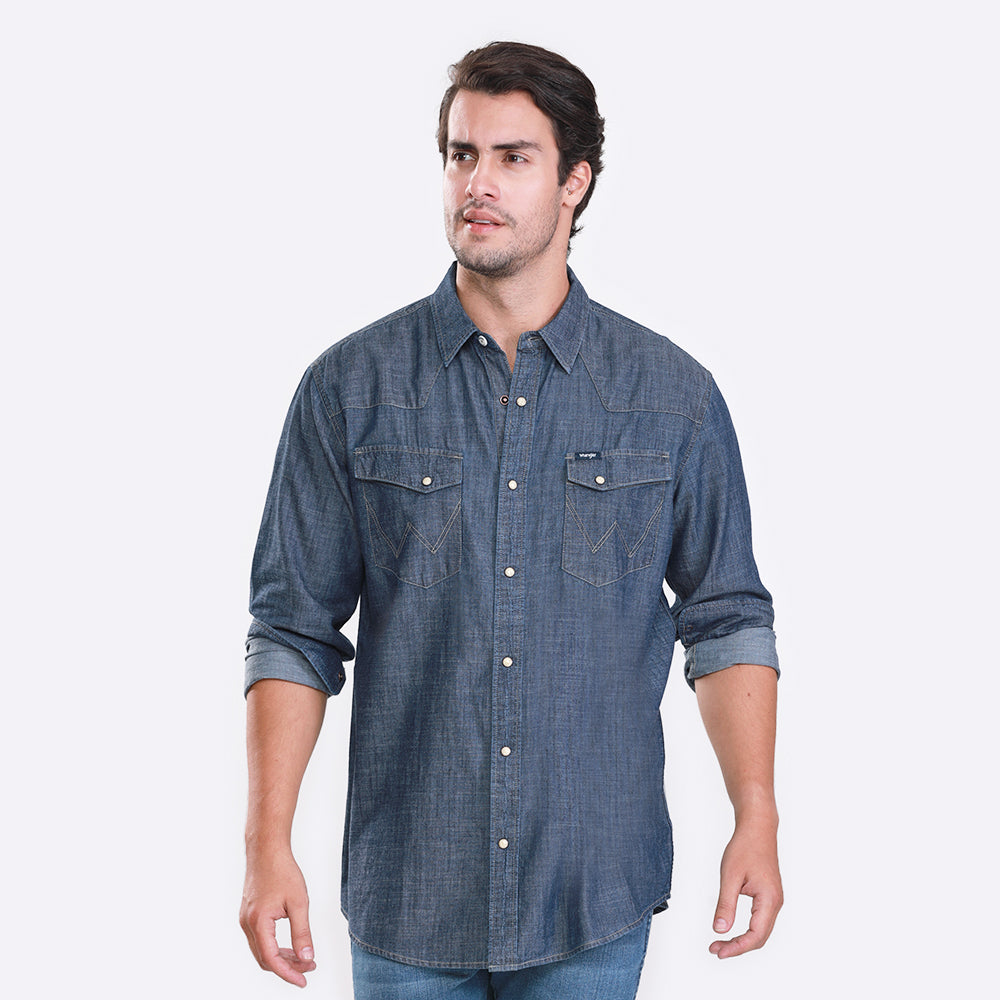 Wrangler untucked hot sale shirts