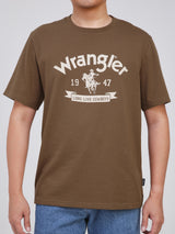 REGULAR FIT MEN'S SHORT SLEEVE T-SHIRT BROWN