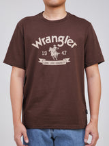 REGULAR FIT MEN'S SHORT SLEEVE T-SHIRT DARK BROWN