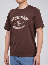 REGULAR FIT MEN'S SHORT SLEEVE T-SHIRT DARK BROWN