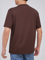 REGULAR FIT MEN'S SHORT SLEEVE T-SHIRT DARK BROWN