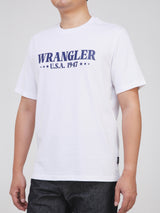 เสื้อยืดแขนสั้นผู้ชาย ทรงตรง สีขาว