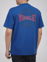 เสื้อยืดแขนสั้นผู้ชาย ทรงตรง สีน้ำเงิน