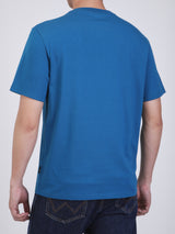 เสื้อยืดแขนสั้นผู้ชาย ทรงตรง สีฟ้า