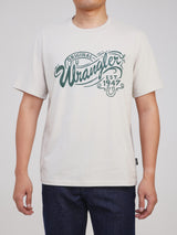 เสื้อยืดแขนสั้นผู้ชาย ทรงตรง สีเบจ