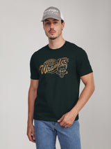 REGULAR FIT MEN'S SHORT SLEEVE T-SHIRT DARK GREEN
