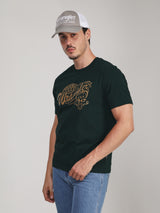 REGULAR FIT MEN'S SHORT SLEEVE T-SHIRT DARK GREEN