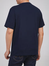 เสื้อยืดแขนสั้นผู้ชาย ทรงตรง สีกรมท่า