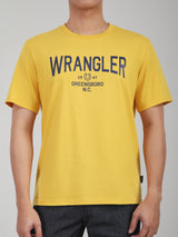 เสื้อยืดแขนสั้นผู้ชาย ทรงตรง สีเหลือง