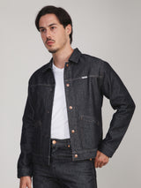 REGULAR FIT MEN'S DENIM JACKET DARK INDIGO