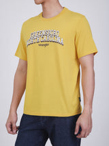 เสื้อยืดแขนสั้นผู้ชาย ทรงตรง สีเหลือง