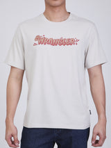 เสื้อยืดแขนสั้นผู้ชาย ทรงตรง สีเบจ