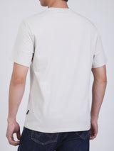 เสื้อยืดแขนสั้นผู้ชาย ทรงตรง สีเบจ