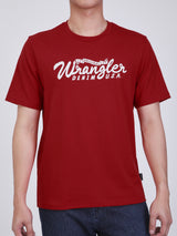 เสื้อยืดแขนสั้นผู้ชาย ทรงตรง สีแดง