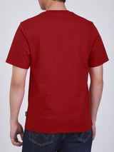เสื้อยืดแขนสั้นผู้ชาย ทรงตรง สีแดง