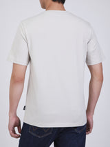 เสื้อยืดแขนสั้นผู้ชาย ทรงตรง สีเบจ