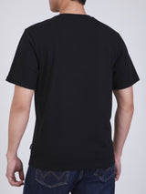 เสื้อยืดแขนสั้นผู้ชาย ทรงตรง สีดำ