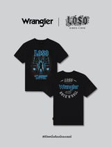 เสื้อยืดแขนสั้นผู้ชาย คอลเลคชั่น WRANGLER X LOSO ทรงตรง สีดำ